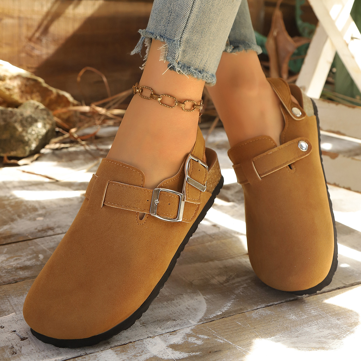 Litfun Suede Women's Clogs wit - Insole Arch Support recension och pris