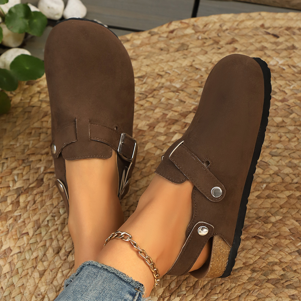 Litfun Suede Women's Clogs wit - Insole Arch Support recension och pris