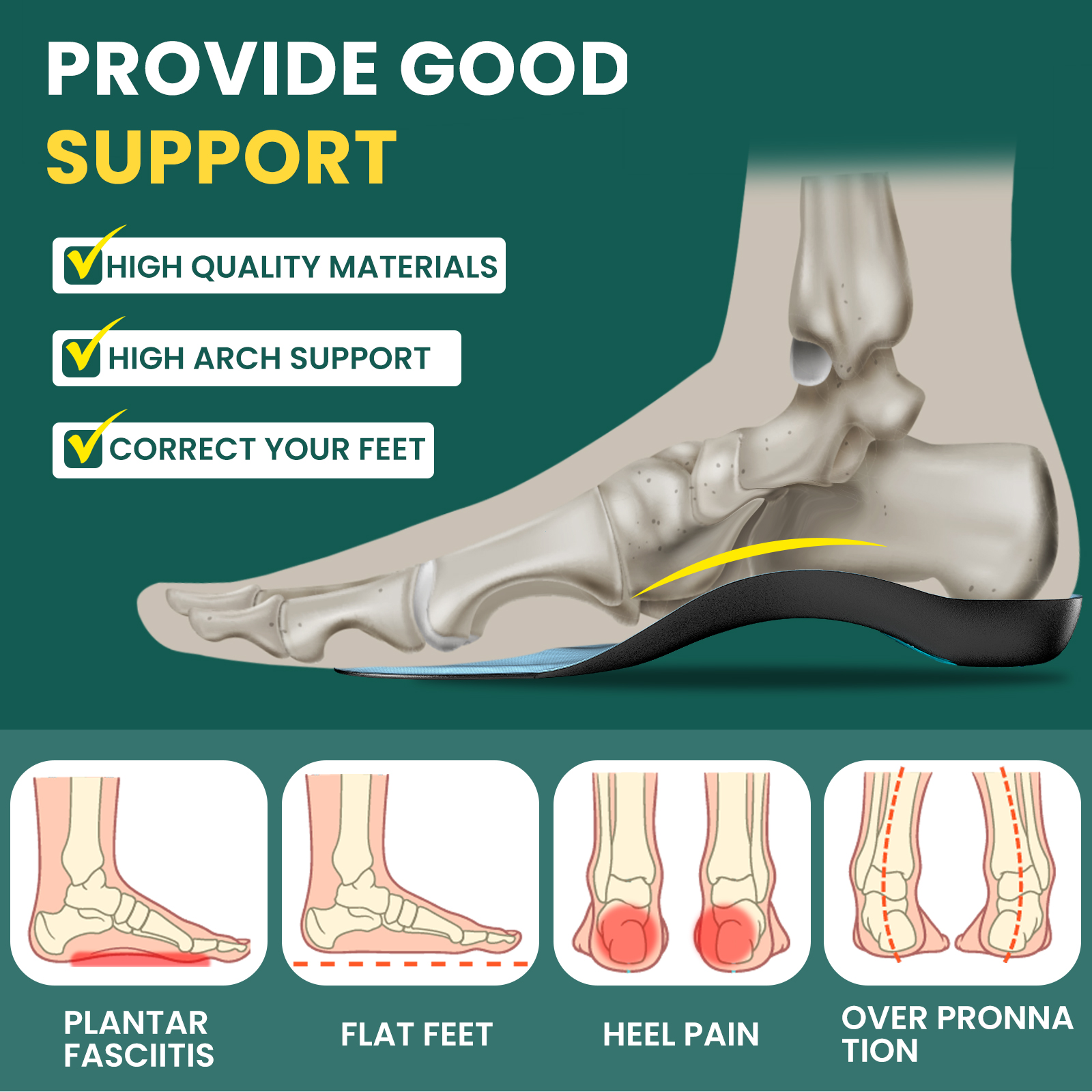 2pcs Female Arch Support Pad O - Insole Arch Support recension och pris