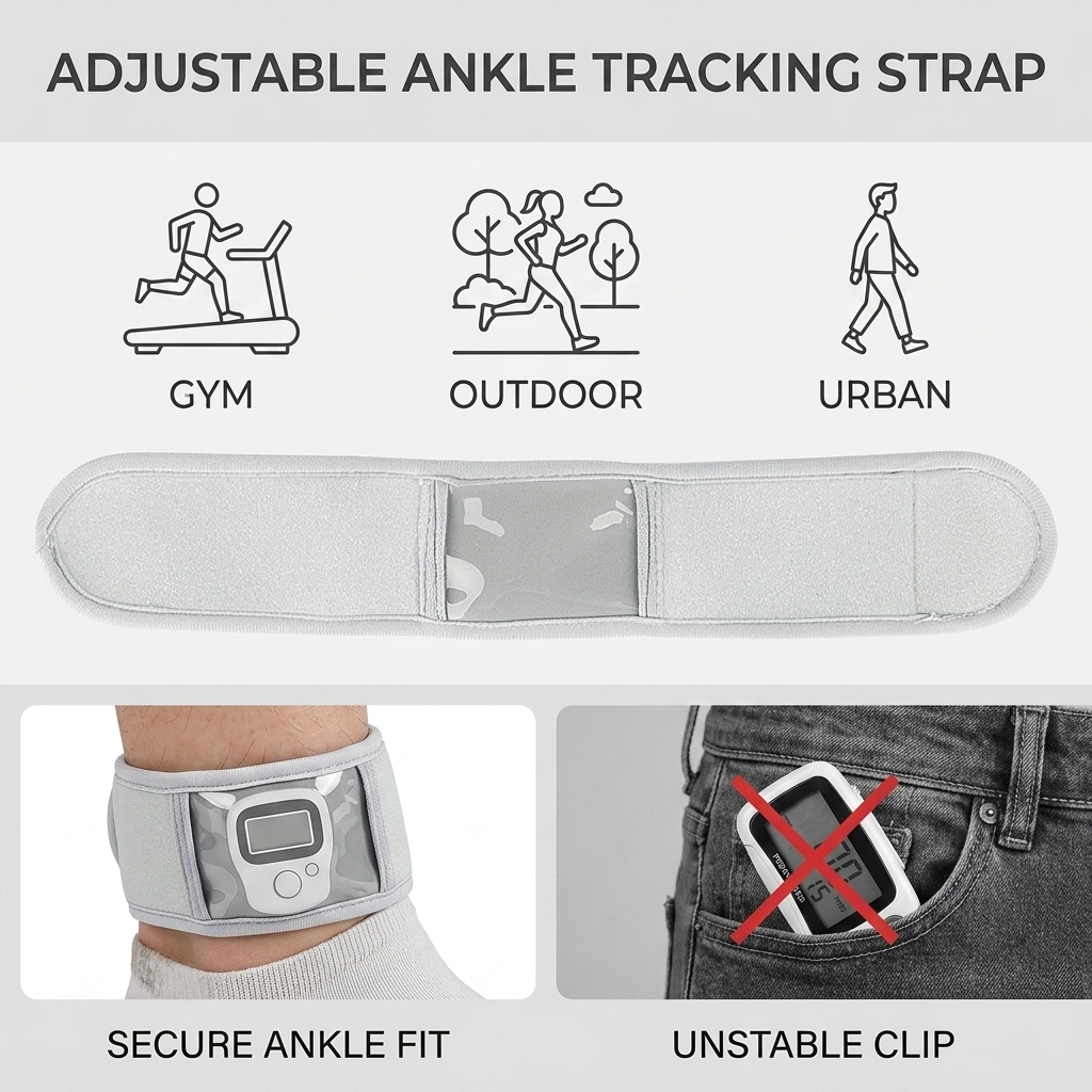 Pedometer Ankle Band Adjustabl - Runners Gear recension och pris