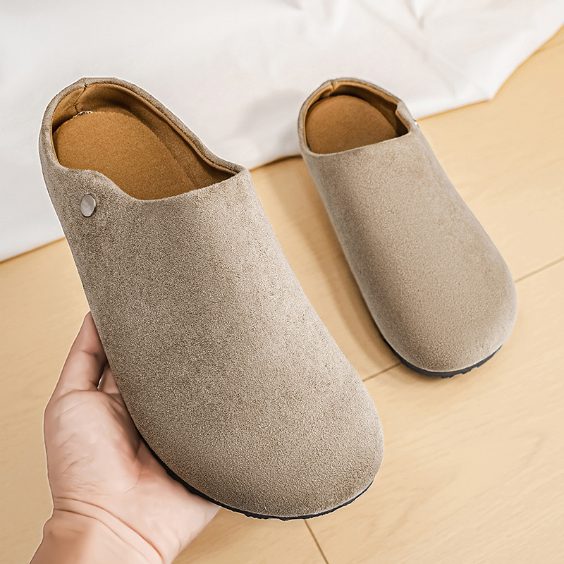 Men Suede Leather Slippers Mul - Insole Arch Support recension och pris