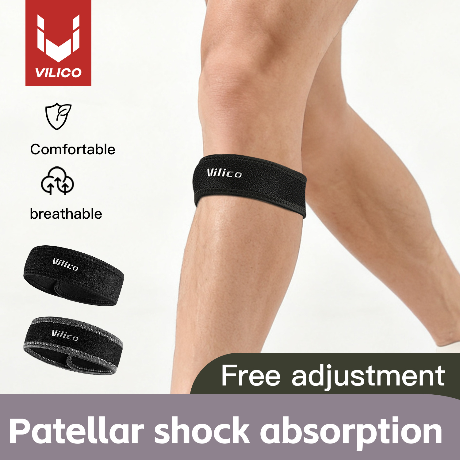 1PC Patella Kneecap Band Silic - Running Gear Essential recension och pris